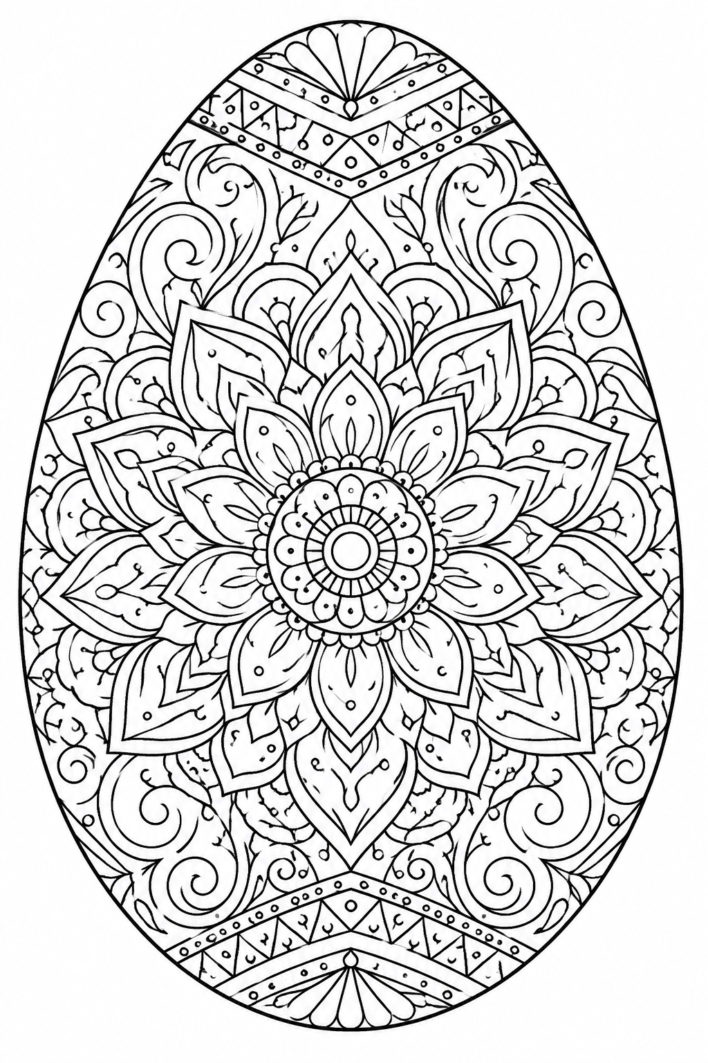 Easter Egg Mandala Coloring Page