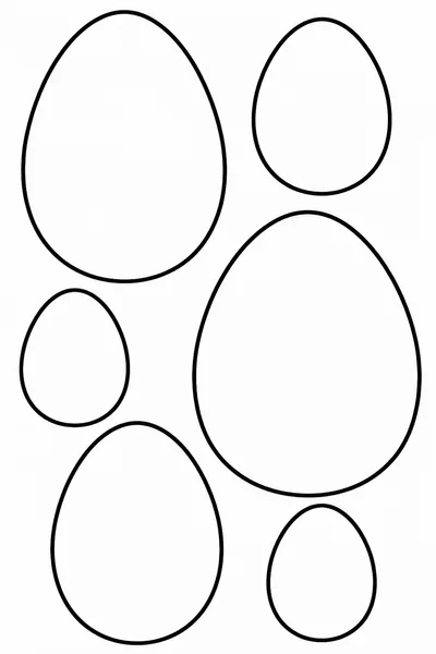Blank Easter Egg Coloring Pages – Six Plain Egg Outlines Ready to Decorate