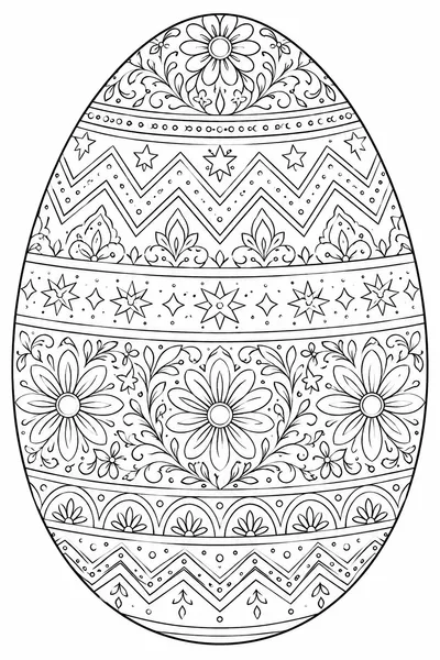 Easter Egg Coloring Pages Free Printable – Oversized Decorative Panel Egg