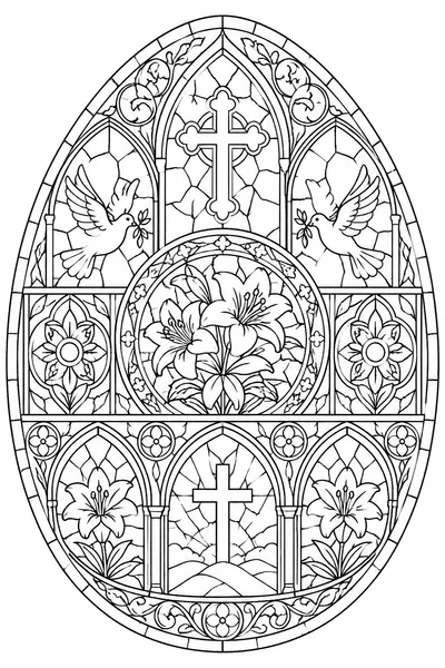 Stained Glass Easter Egg Coloring Page