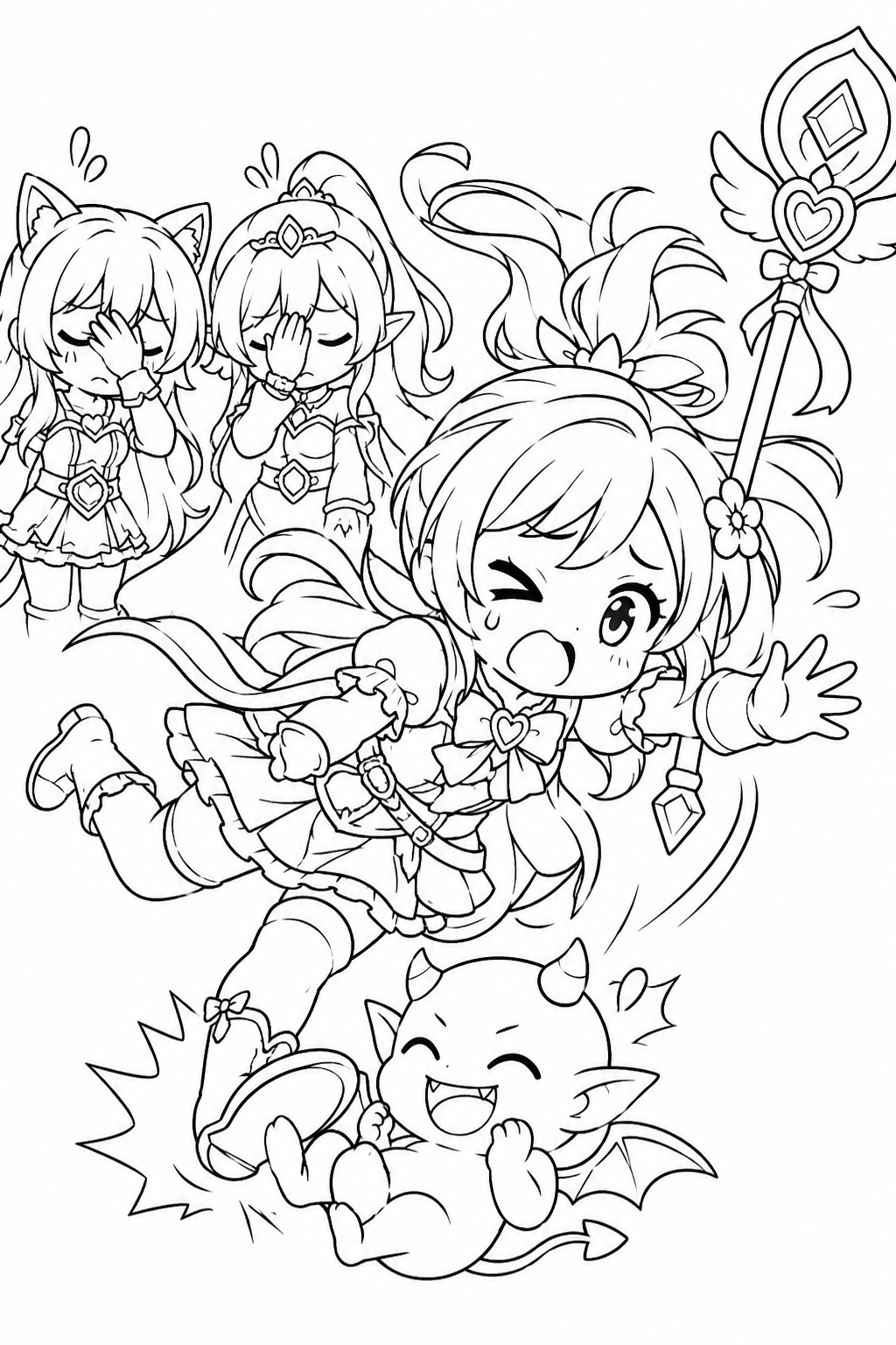 Kpop Demon Hunters Derpy Coloring Pages – Clumsy Idol Mishap