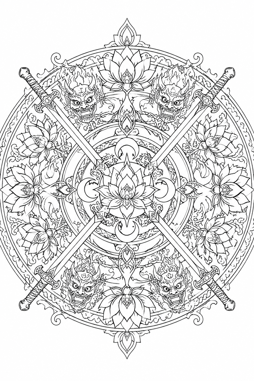 Idol Hunter Mandala Coloring Page