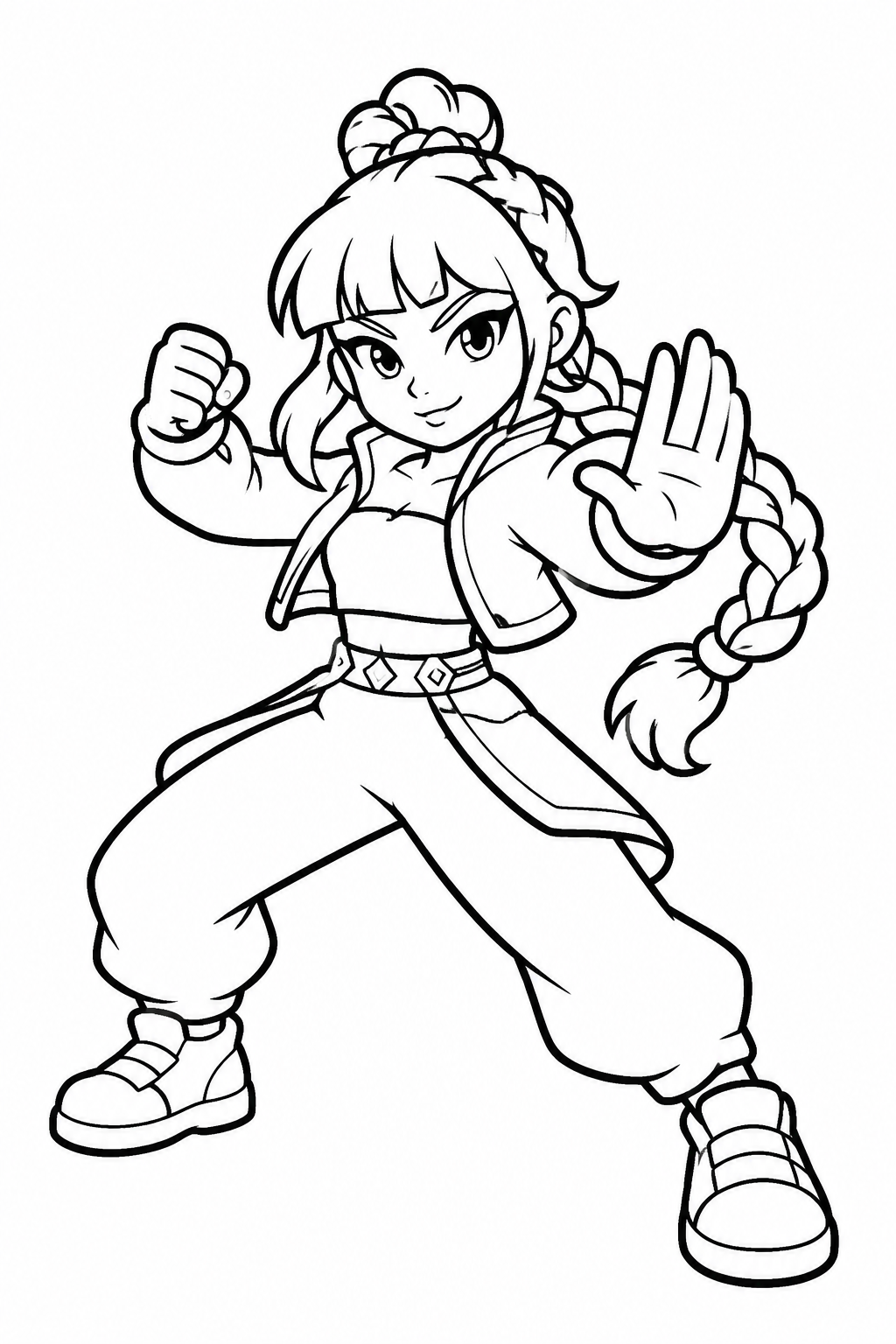 Drawing Printable Coloring Kpop Demon Hunters Coloring Pages – Rumi Action Pose