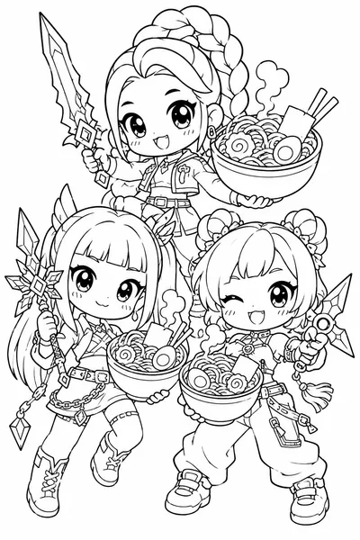 Kpop Demon Hunters Coloring Pages Chibi – Team Ramen Bowl Party