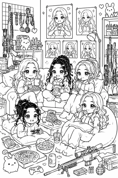 Hunters Dorm Hangout Coloring Page