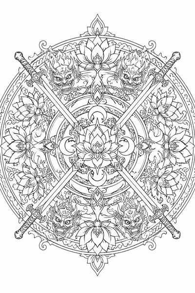 Idol Hunter Mandala Coloring Page