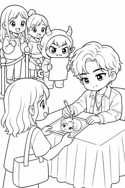 Jinu Fan Signing Coloring Page