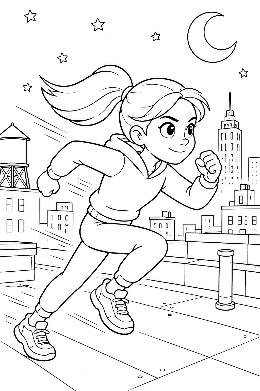 Hunters Coloring Pages Zoey Kpop Demon Hunters Drawing – Rooftop Speed Dash