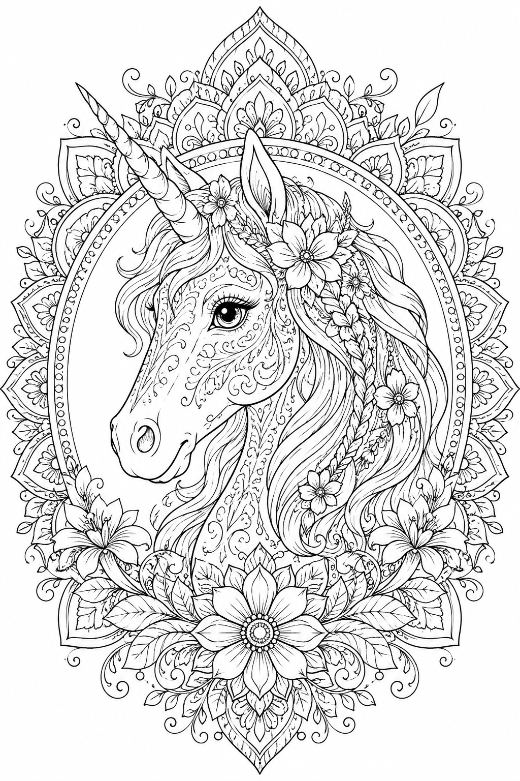 Unicorn Coloring Page for Adults – Unicorn Mandala