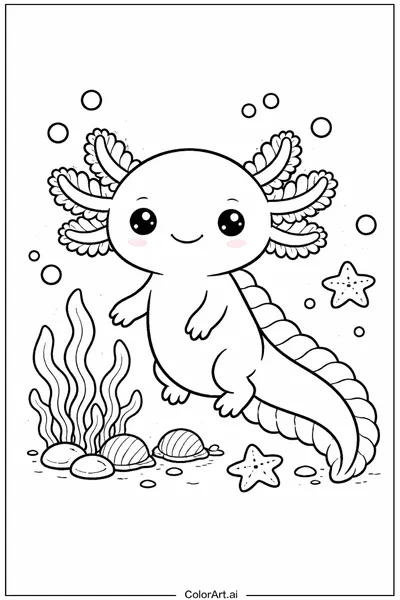 38 Páginas para Colorear de Axolotes Gratis
