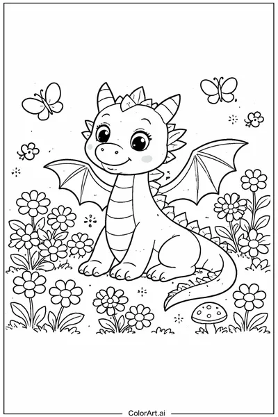 28 Páginas de Colorear de Dragones Gratis