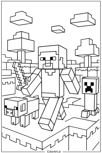 32 páginas para colorear gratuitas de Minecraft