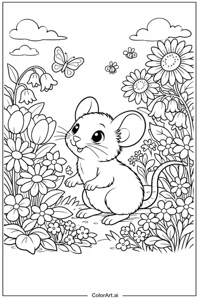 ## 2 Páginas para Colorear de Ratones Gratis