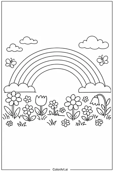 33 Páginas para Colorear Arcoíris Gratis