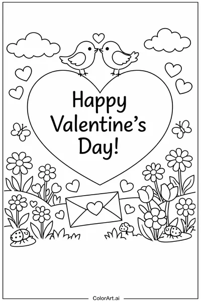 33 Páginas para Colorear de San Valentín Gratis