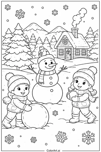 47 Páginas para Colorear de Invierno Gratis