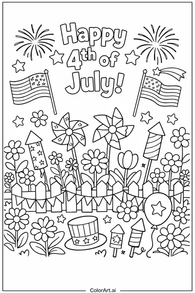 46 Páginas para Colorear del 4 de Julio Gratis