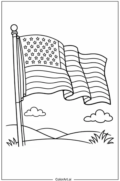 39 Páginas para Colorear de la Bandera Americana Gratis