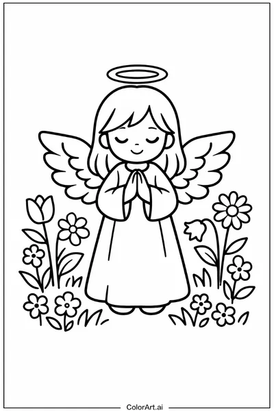 56 Páginas para Colorear Ángeles Gratis