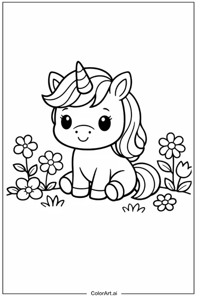 27 Páginas para Colorear de Bebé Unicornio Gratis