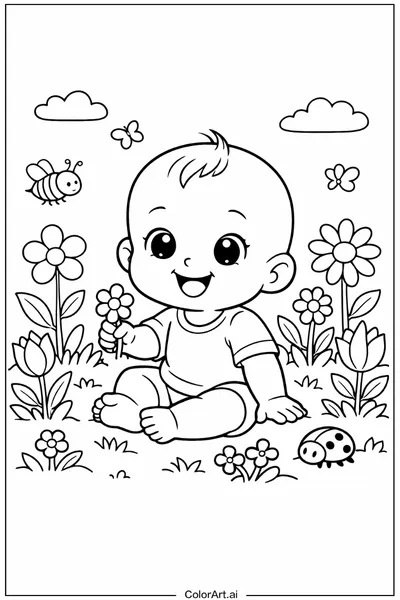 36 Páginas para Colorear de Bebés Gratis
