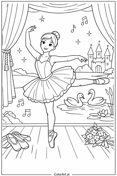23 Páginas para Colorear de Bailarinas Gratis