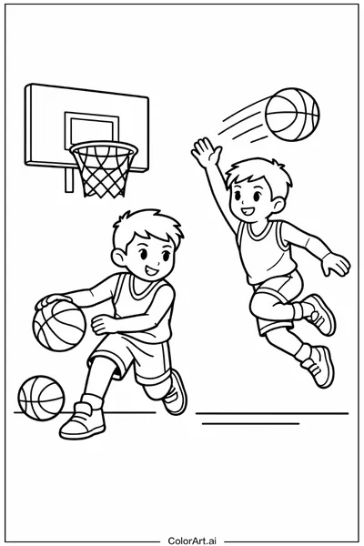 47 Páginas para Colorear de Baloncesto Gratis