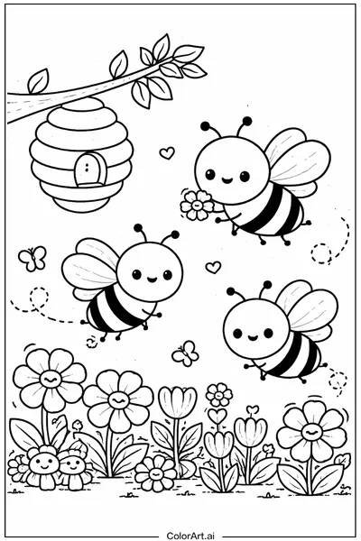 44 Free Bee Coloring Pages