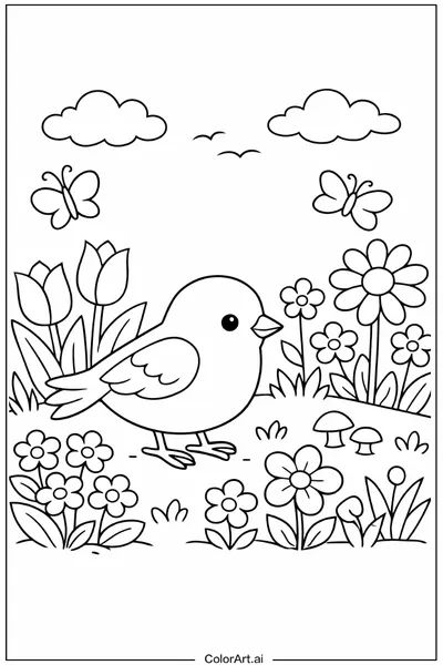 40 Páginas para Colorear de Aves Gratis