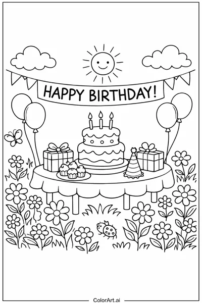 40 Páginas para Colorear de Cumpleaños Gratis