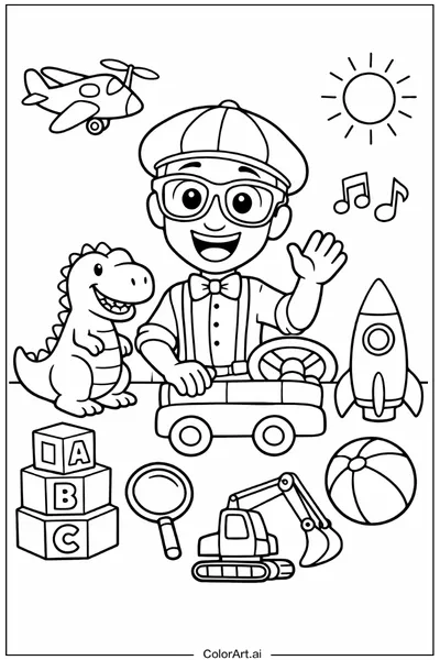 35 Páginas para Colorear de Blippi Gratis