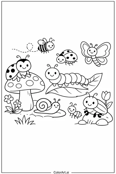 35 Páginas para Colorear Insectos Gratis