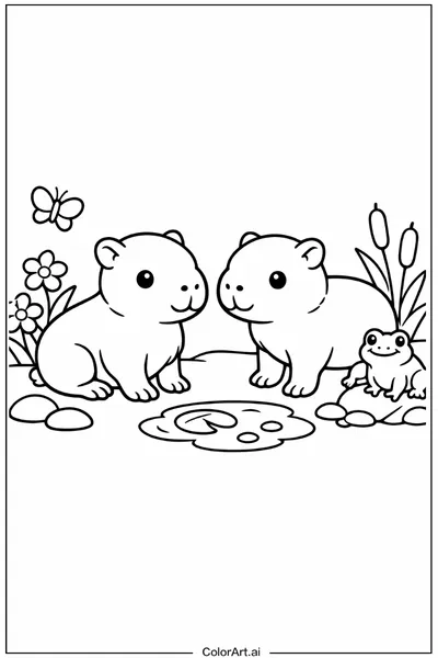 49 Páginas para Colorear de Capibaras Gratis