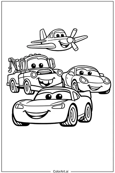15 Páginas para Colorear de la Película Cars Gratis