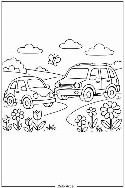 48 Páginas para Colorear de Autos Gratis