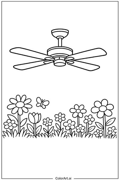 46 Páginas para Colorear de Ventiladores de Techo Gratis