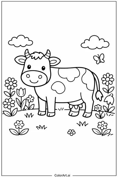 29 Páginas para Colorear de Vacas Gratis
