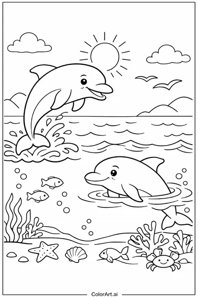 49 Páginas para Colorear delfines Gratis