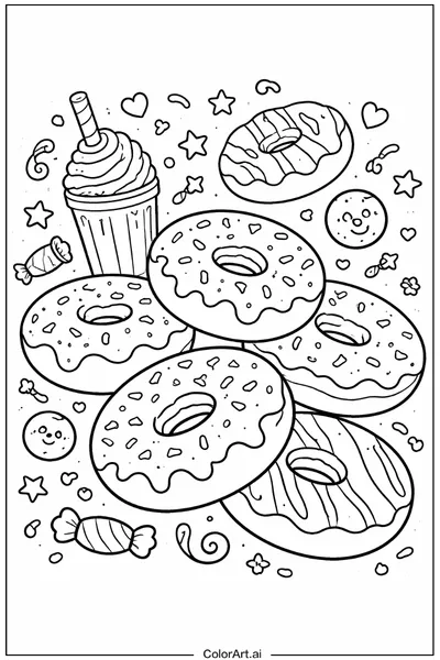 66 Páginas para Colorear Donas Gratis