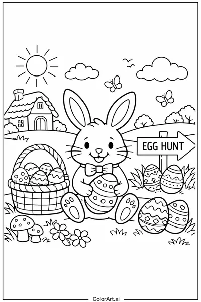 46 Páginas para Colorear de Conejitos de Pascua Gratis
