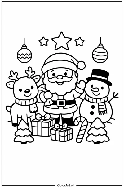 19 Páginas para Colorear de Navidad Fáciles y Gratis