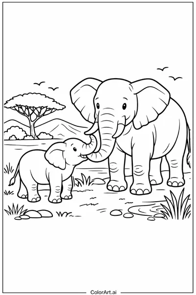 39 Páginas para Colorear Elefantes Gratis