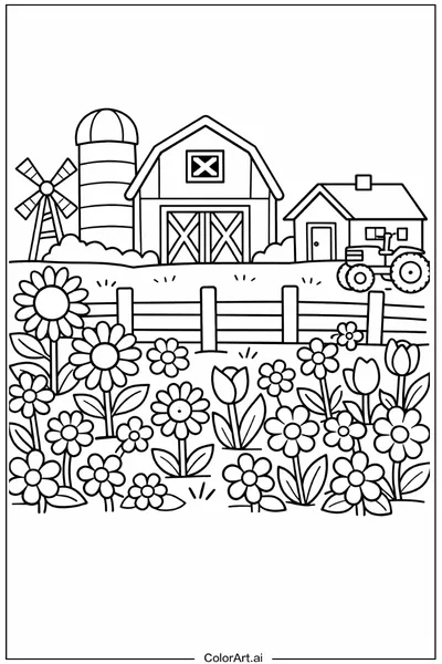 39 Páginas para Colorear de Granja Gratis