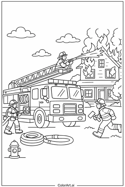 45 Páginas para Colorear de Camiones de Bomberos Gratis