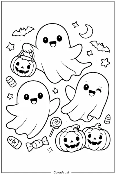 55 Páginas para Colorear Fantasmas Gratis