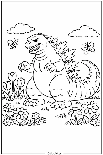 49 Páginas para Colorear de Godzilla Gratis