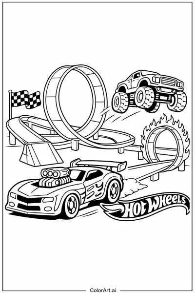 49 Páginas para Colorear de Hot Wheels Gratis