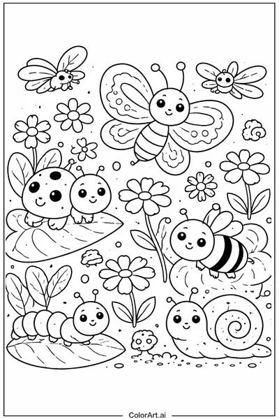 48 Páginas para Colorear Insectos Gratis