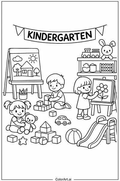 55 Páginas para Colorear de Jardín de Infancia Gratis