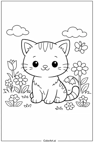 47 Páginas para Colorear Gatitos Gratis